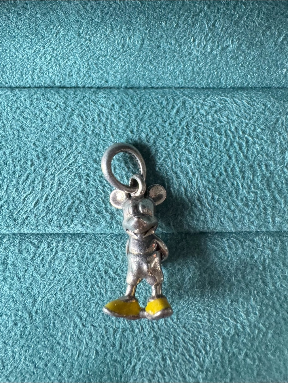 Pandora Silver Mickey Mouse Charm with Yellow Shoes